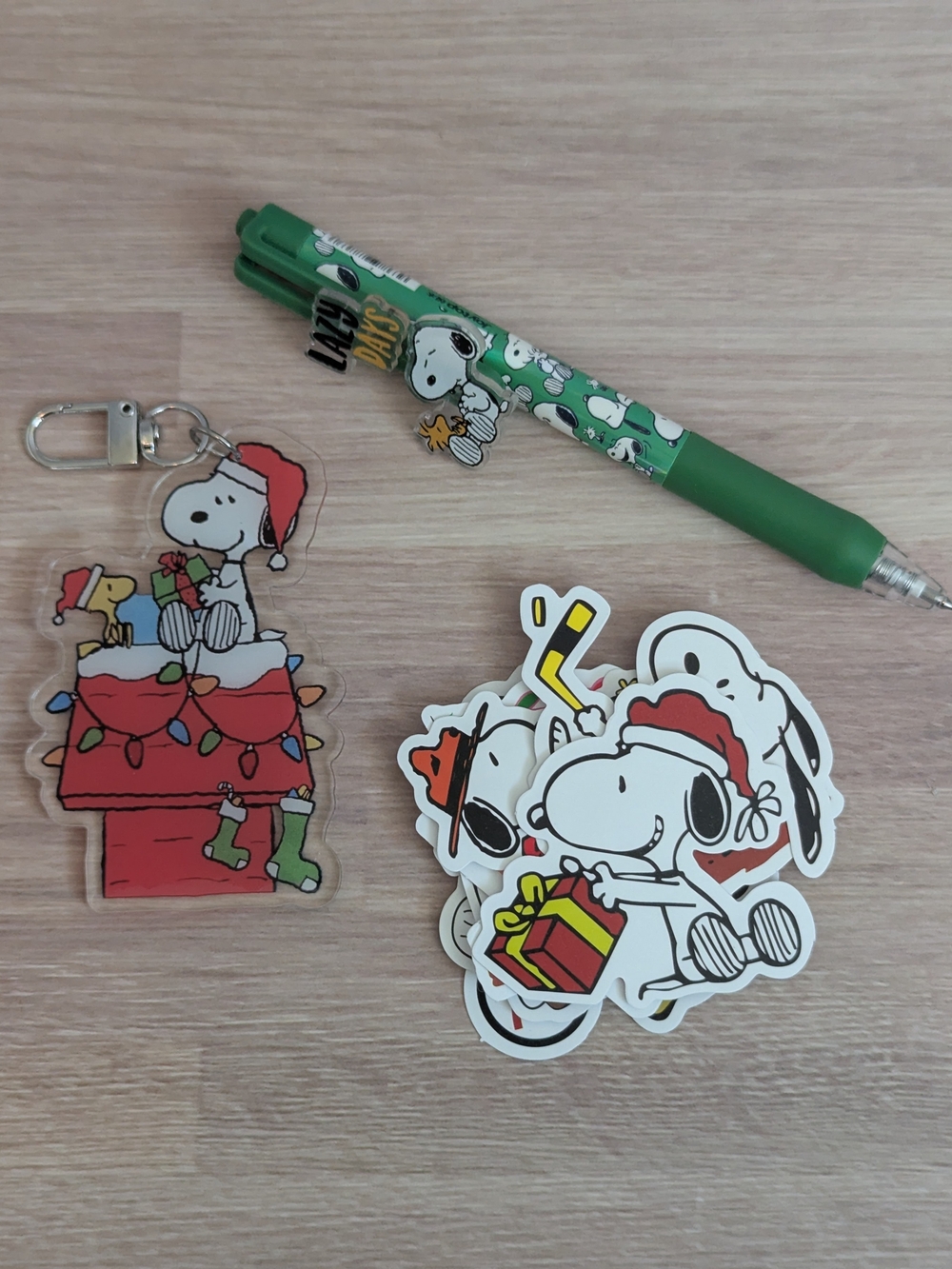 Peanuts Snoopy Bag Charm, Stickers & Pen